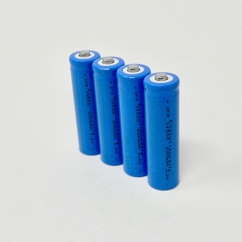 4 X LiFePO4 Batteries 3.2V AA