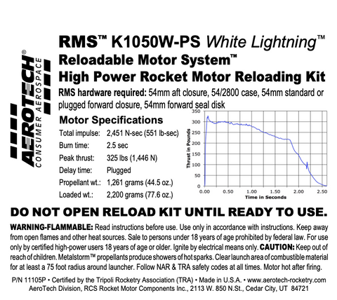 AeroTech K1050W-PS RMS-54/2800 Reload Kit (1 Pack) - 11105P